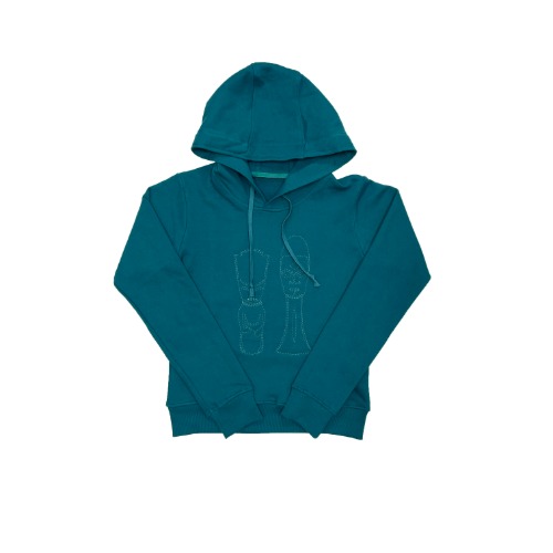 1/2 TOTEM EMBROIDERY HOODIE (TURQUOISE)