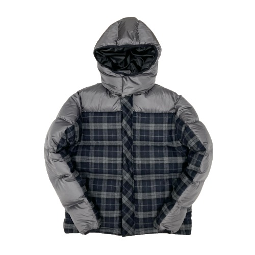REVERSIBLE FLANNEL DOWN JACKET (GRAY)
